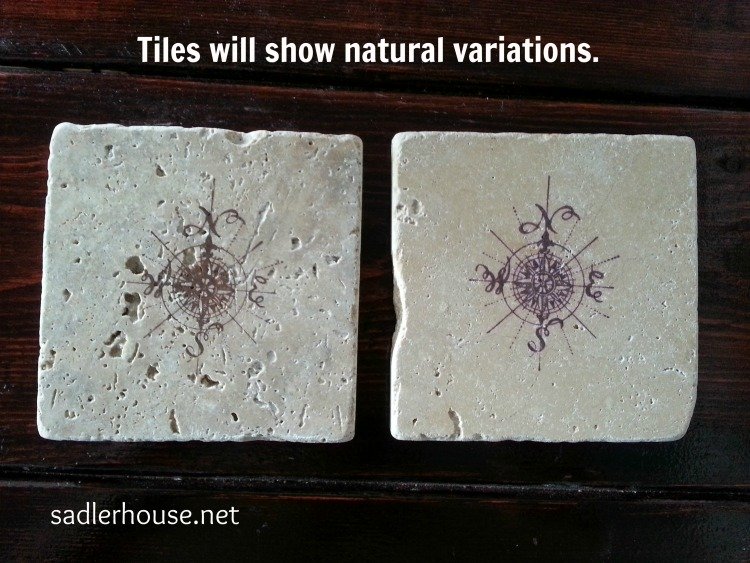 two stamped coasters